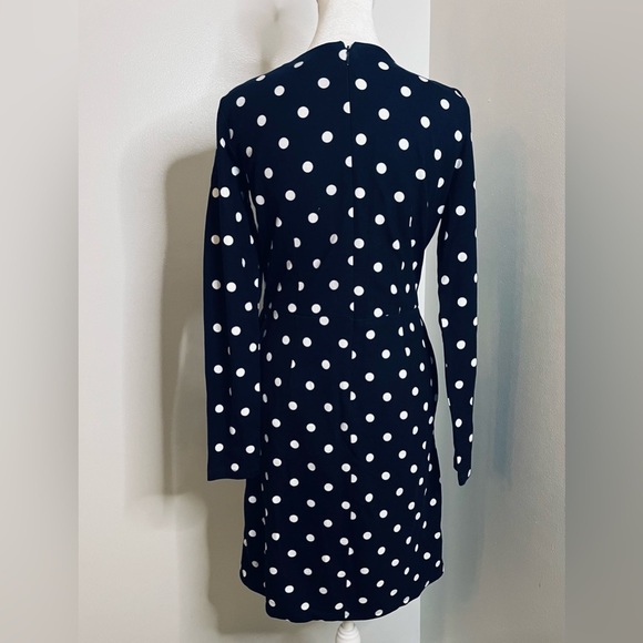 NWT LOFT Navy Polka Dot Wrap Dress - Size 4 - Picture 3 of 10